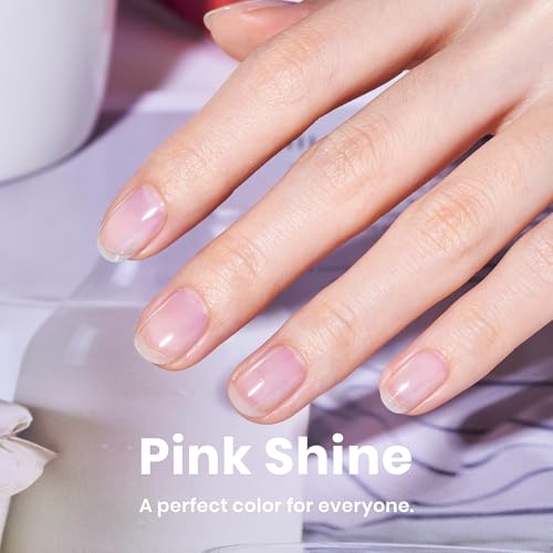 Image of Beetles Nail Strengthener, Pink Shine Nail Concealer Air Fast Dry | Natural Nail Hardener and Growth Treatment for Thin Damaged Nails Imperfection Masking 15ML Gifts for Women
