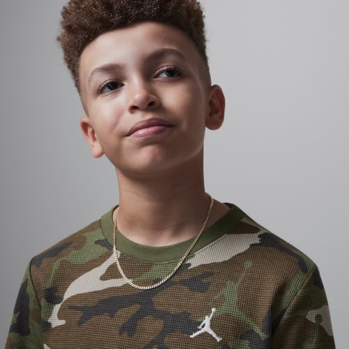 Jordan Brooklyn Essentials Big Kids' Camo Long Sleeve Top (Medium Olive, 95D518-E6F)3
