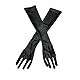 DRHOM Damen Fingerlose Lack Leder Handschuhe Metallic Kostüm Zubehör Arm Stulpen Punk Nieten Outfit Tanz Clubwear Party (Schwarz, L)