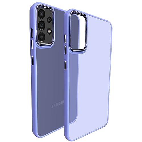 A rtistque Frosted Translucent Back Cover Case for Samsung Galaxy A33 5G | Electroplated Chrome Ring | Raised Camera Edges for Protection | Smooth Sides TPU – Purple- Best and cheap mobile covers in India