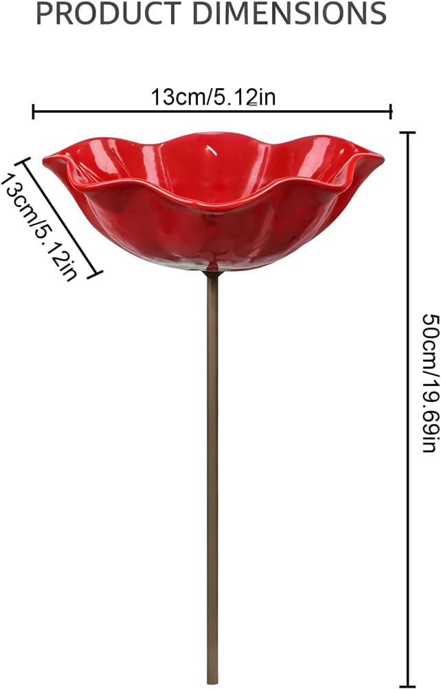 2026 New Handmade Metal Flower Garden Stake Bird Bath,Flower-Shaped Bee Watering Station for Garden,Bee Watering Flowers Stake Station,Colorful Butterfly Bee Bath Bowl for Outdoor Yard Decor (3 Pcs) — view 7