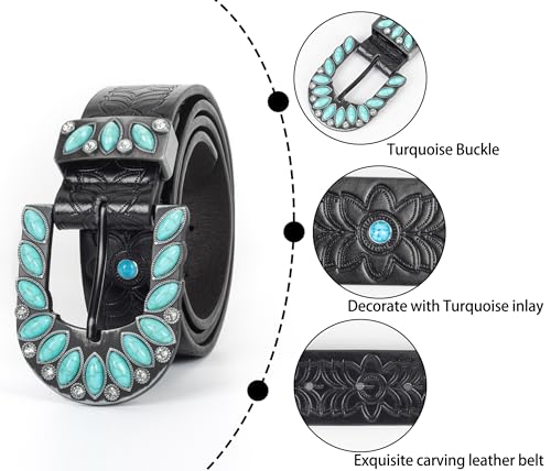 Western-Belt Woman Turquoise-Cowgirl-Belts for Jeans-Pants2