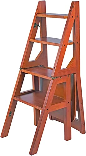 Silla con escalera plegable de madera multifunción marca OKUOKA para salones 2