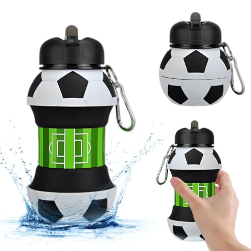 Afenau Fußball Trinkflasche Kinder 550ml Silikon XSB01905