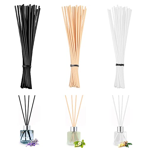 120 Batonnets Diffuseur Parfum,Diffuseur Batonnets 3 Couleurs,Diffuseur Batonnets pour Huile Essentielle et Parfumdans Chambre Spa -20cm x 3mm Cover