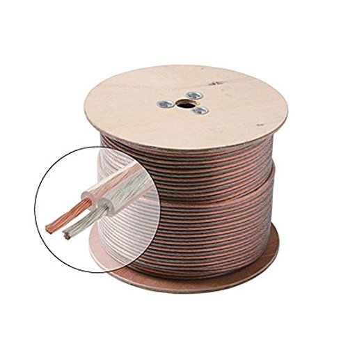 500' FT 18 AWG GA Speaker Cable Wire 2 Conductor Copper Polarized Bulk High Performance Sound Quality Oxygen Free Audio Speaker Cable Stranded Flexible