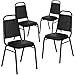 Flash Furniture 4 Pack Hercules Series Trapezoidal Back Stacking Banquet Chair, Set of 4, Black Vinyl/Black Frame