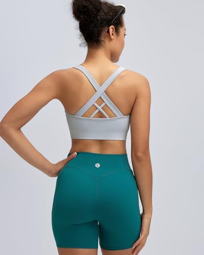 Image of RUNNING GIRL Sports Bras for Women,Seamless Strappy Sports Bra High Support Crisscross Back with Removable Pads