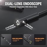 Teslong Inspection Camera, Dual Lens Borescope Camera with Light, NTS300 5' IPS Industrial Endoscope, 1080P Waterproof Flexible Mechanic Fiber Optic Snake Scope Cam for Wall Automotive Engine (16.5FT)