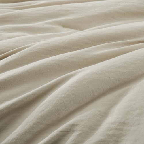 Image of Queen Comforter Set-7 Pieces Soft Prewashed Bed in a Bag Queen Bedding Sets | All Season Comforter with Sheets, Pillow Shams & Pillowcases, Light Oatmeal