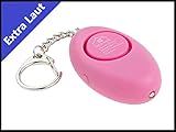 imowell Panikalarm Taschenalarm mit Taschenlampe für Frauen/Kinder, sehr laut mit 130db als Schlüsselanhänger in rosa - ungefährlicher als Pfefferspray