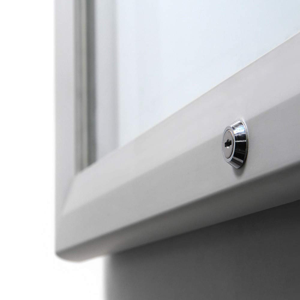 Schaukasten 15x DIN A4 | mit Ständer Pfosten zum Einbetonieren | wetterfest für außen outdoor IP56-zertifiziert | ESG-Sicherheitsglas, abschließbar | silber | für Firma, Behörde, Büro, Kirche