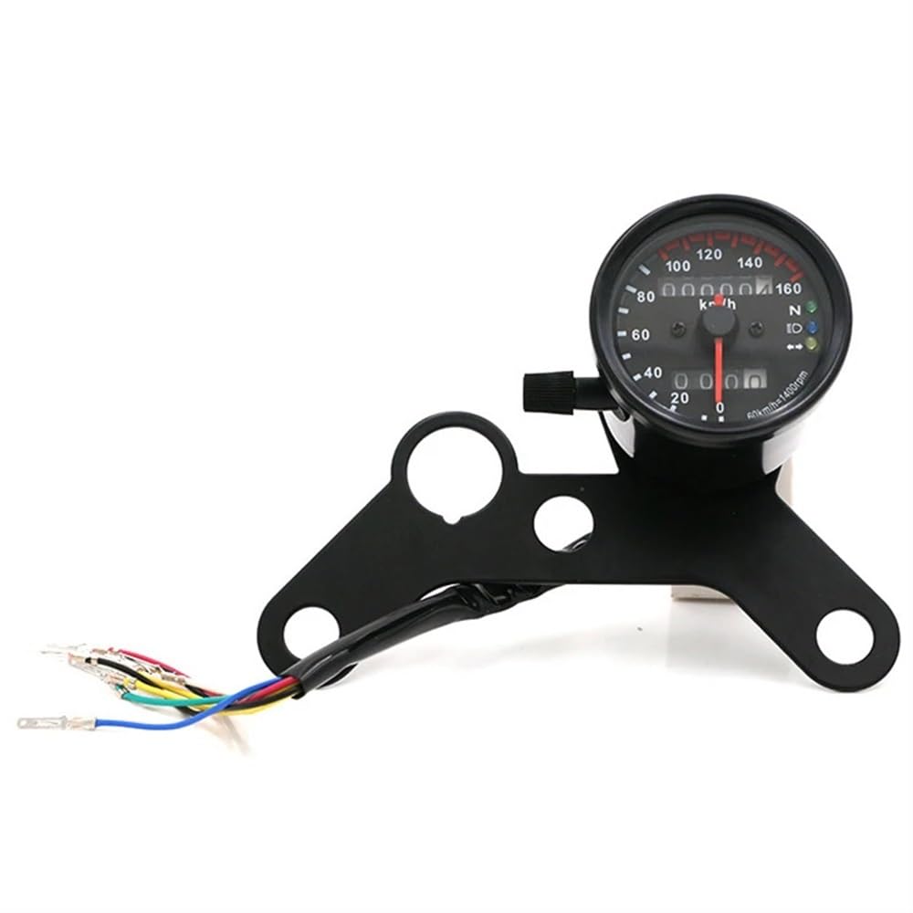 Tachimetro Digitale Black Metal Shell Moto Vintage Modifica Universale Doppio Contachilometri Tachimetro Tabella Codici Per CG125 GN CBT125