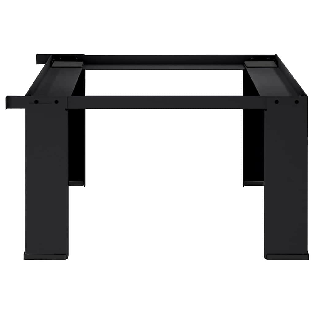 Pedestal de lavadora negro de acero 64 x 55 x 32,5 cm con patas ajustables, base para lavandería, alfombrilla antivibración y protección contra el ruido en la secadora