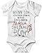 miKalino Babybody Muttertagsgeschenk mit Spruch für Jungen Mädchen kurzarm Wenn ich sprechen könnte würde ich sagen: Mama ich liebe Dich | handbedruckt | Handmade, Farbe:weiss, Grösse:62