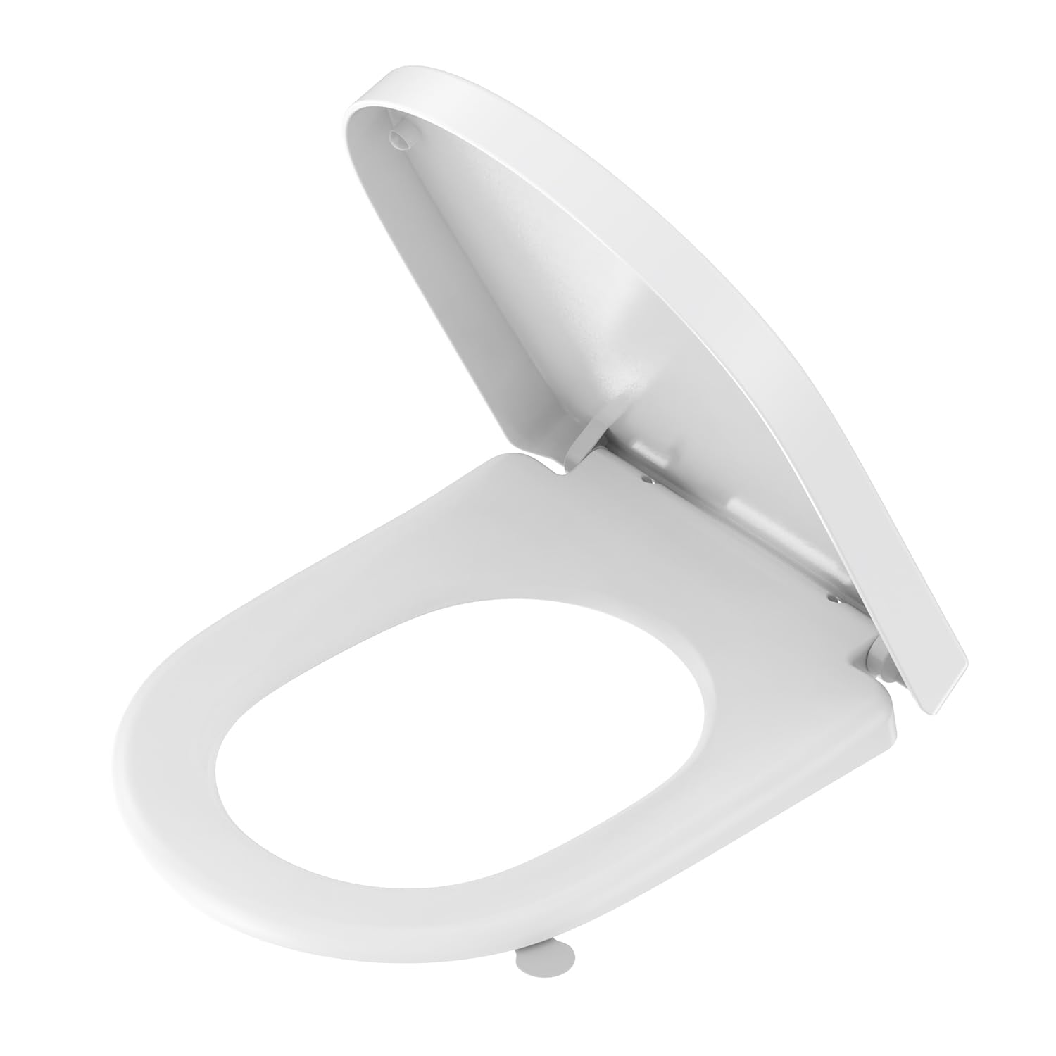 YEAUPE PRO D-Shaped Soft Close Toilet Seat, White PP Diamond Design, Quick Release for Easy Cleaning, Top Fix, Adjustable Hinges, Anti-Slip Universal Bathroom Toilet Seat, 47 x 37 cm (Elegant White)