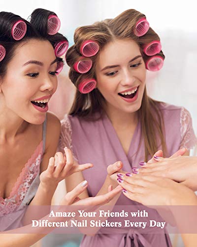 20 Sheets Gradient Nail Polish Sticker Glitter Nail Full Wraps Self-Adhesive Nail Design Decals With Nail File For Women False Nail Design Manicure Decorations #TOP5