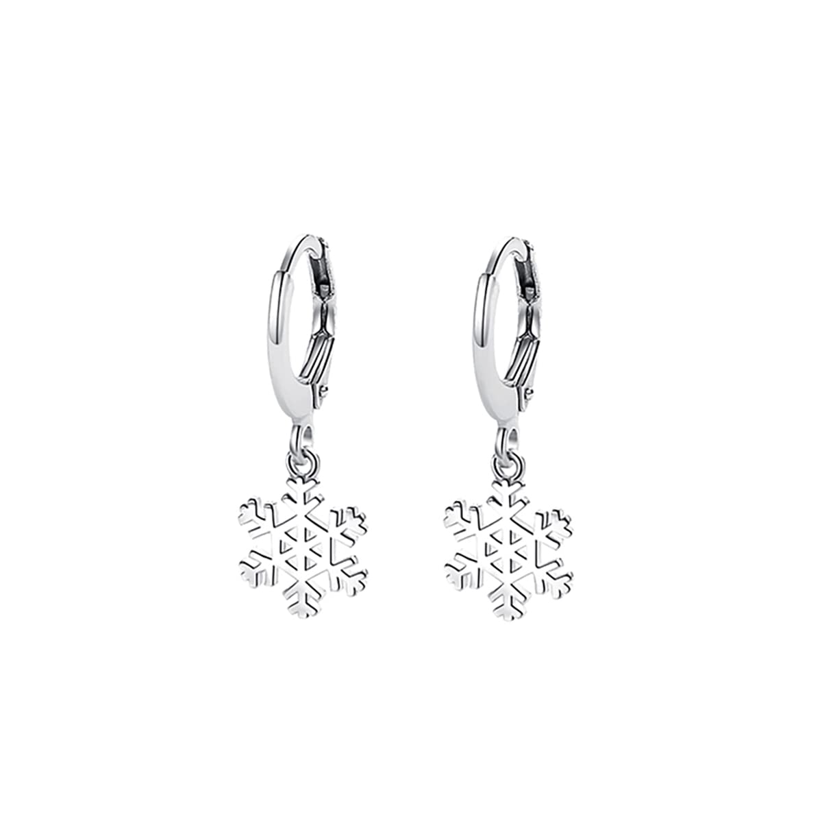 SLUYNZ Orecchini Pendenti Fiocco Di Neve In Argento 925 - Goccia Invernali Per Donna, Ipoallergenici Con Placcatura Rodio/Oro 18K