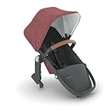 UPPAbaby RumbleSeat V2+ / Second Seat Accessory for Vista V2 Stroller/Includes Adapters/Lucy (Rosewood Mélange/Carbon Frame/Saddle Leather)