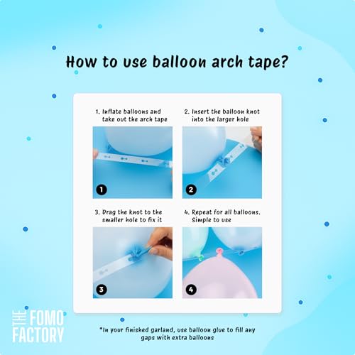 Image of The FOMO Factory 53 Pcs Pastel Blue Birthday Decoration Kit | Metallic Shiny Balloon Arch + Large Pastel Blue Curtain + HBD Banner | Easy Birthday Decoration for Boy, DIY Kids Party Prop (Blue53)