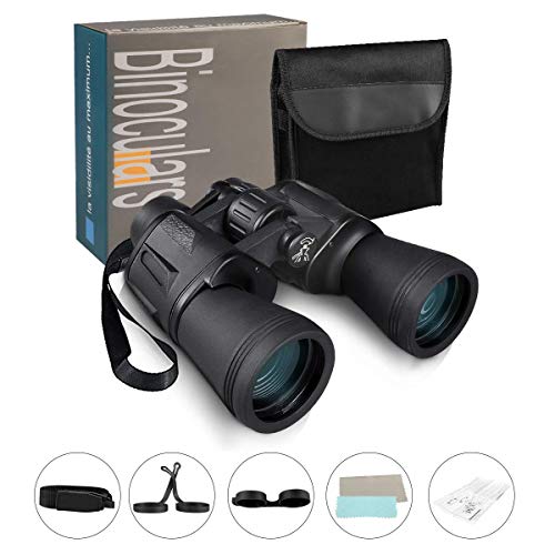 Yokunat 12*50 Prismáticos Binoculares Plegables Profesionales Compactos de Alta Resolución Largo Alcance Impermeables Telescopio con Accesorios para Observación Conciertos Caza Senderismo Camping