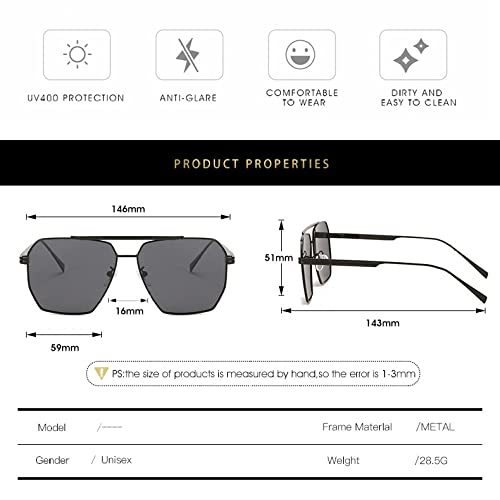 HMRGLMIE-Polarized Sunglasses For Women Men Classic Lens Trendy Sunglasses Woman Metal UV4003