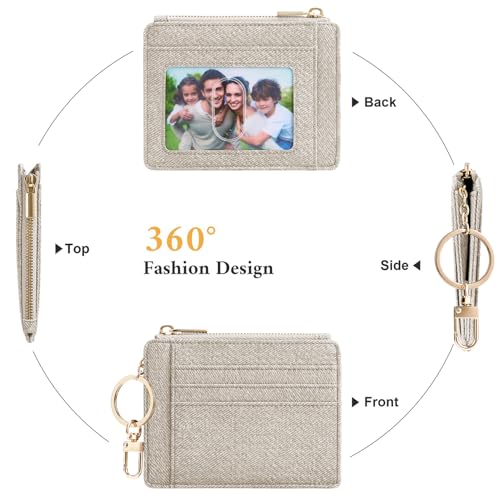 Image of Sodsay Card Case Slim Front Pocket Wallet for Women Credit Card Holder with Keychain | Slim, Front Pocket, Credit Card Holder, with Keychain