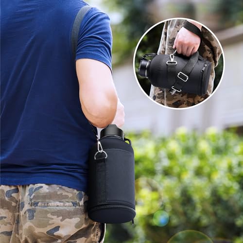 Image of Coolflask Water Bottle Holder for 64oz Flask, Half Gallon Water Jug Accessories Carrying Pouch with Adjustable Padded Shoulder Strap