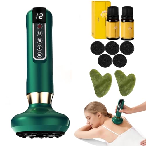 Lymphatic Drainage Massager Electric Cupping Massager with Heat Vibration and Red Light 12 Level Suction Body Massager for Legs Arms Waist Abdomen Rechargeable Cellulite Massage Tool for Home Use