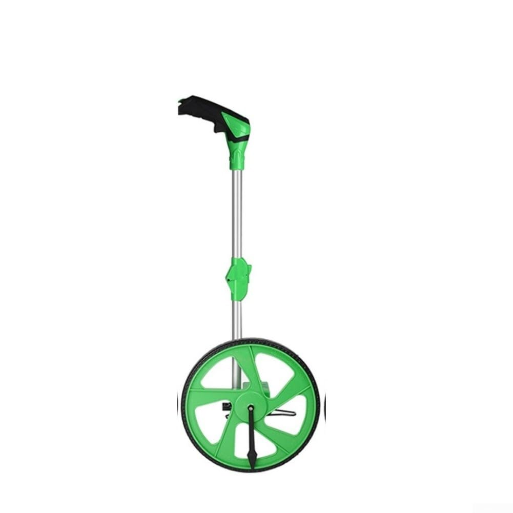 Rueda de medición digital de alta precisión para medición de carretera y tierra con mango plegable para constructores, agricultores y topógrafos, verde (verde)
