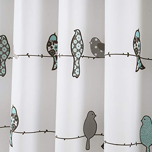 image for Lush Decor Lush DÉCOR, Blue and Grey/Brown Rowley Shower Curtain-Flor