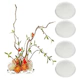 Calsoling 4 Pieces Flower Frog Transparent Flower Arrangement Holder, Round Pin Flower Holder Floral