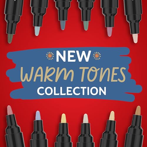 Image of Sharpie Creative Markers, Warm Tones, Water-Based Acrylic Markers, Fine Tip, 12 Count