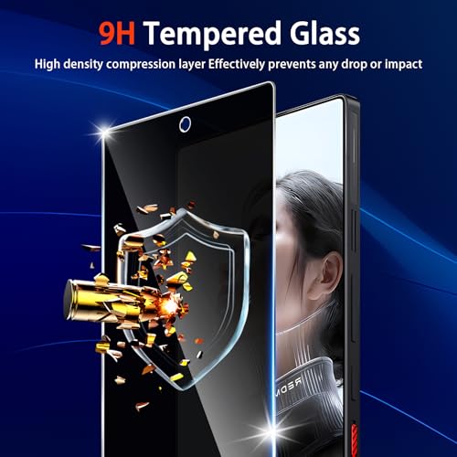 Image of (3 Pack) for ZTE Nubia Red Magic 11 Pro / 11 Pro+ /11 Air /11S Pro / 11S Pro+ Privacy Screen Protector,Anti-Spy Tempered Glass flim,9H Hardness,Anti-Scratch, Case Friendly, Bubble Free