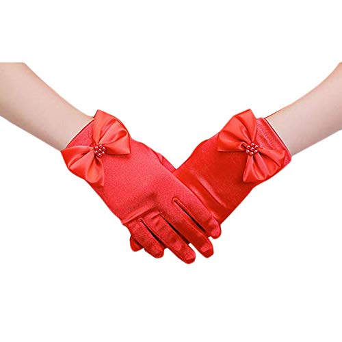 Preisvergleich Produktbild Yissma Kurze Blume verzierten Phantasie Satin Handschuhe besonderen Anlass Phantasie Handschuhe Kleid Formale Hochzeit Schönheit Seite Partei kurz