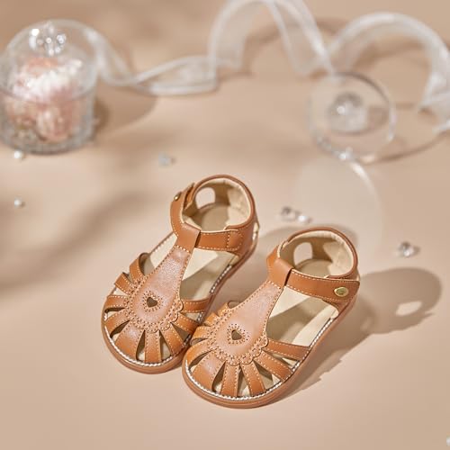 Image of Felix & Flora Toddler Girls Sandals Flower Girl Shoes Soft Rubber Princess Flat Shoes