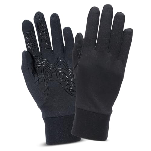 TrailHeads Lightweight Running Gloves for Men – Moisture Wicking & Touchscreen Gloves for Men with Anti-Slip Grip – Ideal for Cool Weather Workouts & Outdoor Activities Black Medium