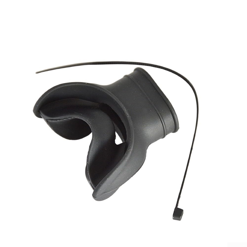 QuivyLivy Silicone Snorkel Mouthpiece with Tongue Rest for Scuba Diving Regulators, Comfortable Bite Guard to Reduce Jaw Fatigue, Secure Zip Tie Slots, (Cool Black)