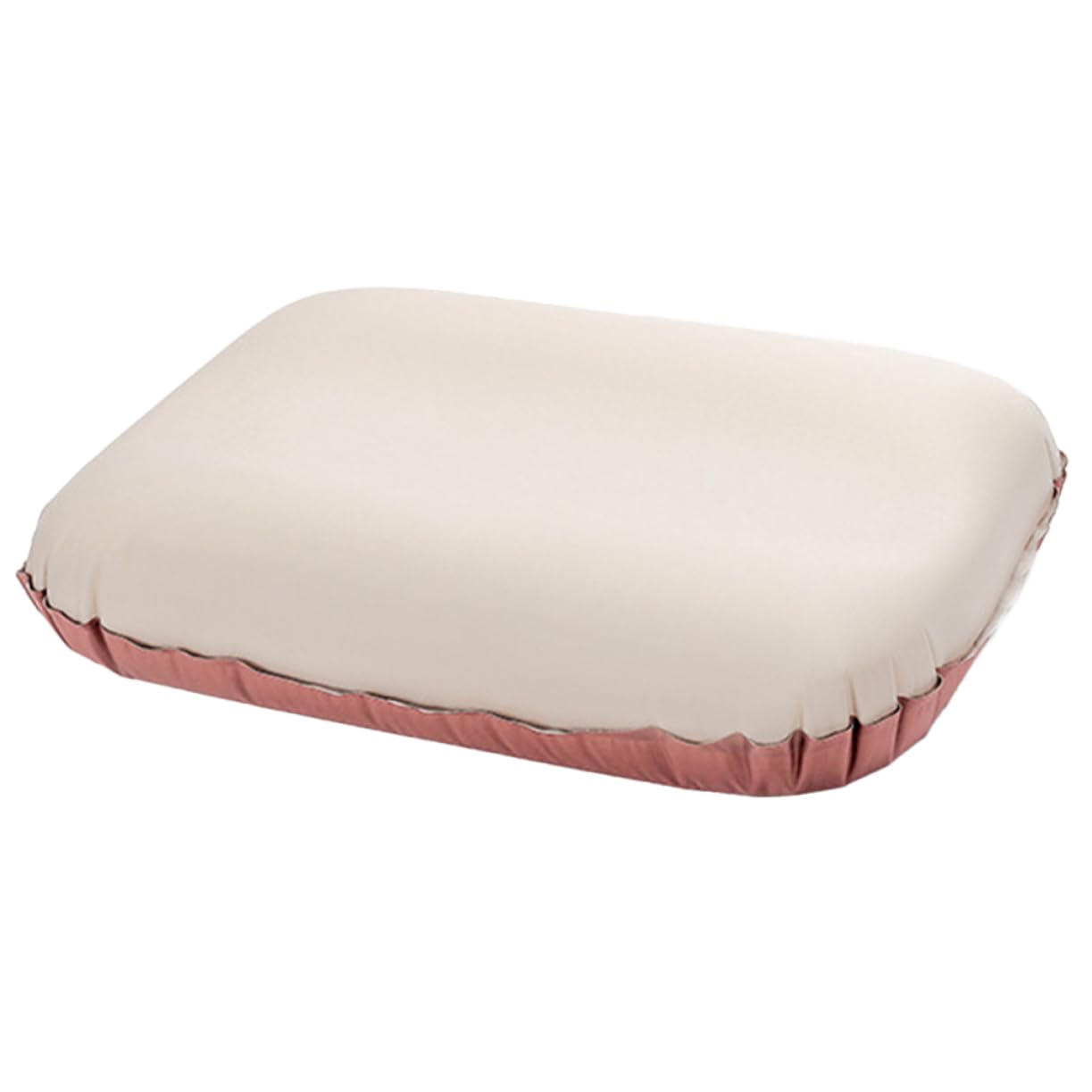 Oreiller de Camping Gonflable, Oreiller de Voyage Ergonomique, Hauteur Réglable, pour Camping et Maison, Mousse et Pongé Polyester, Beige