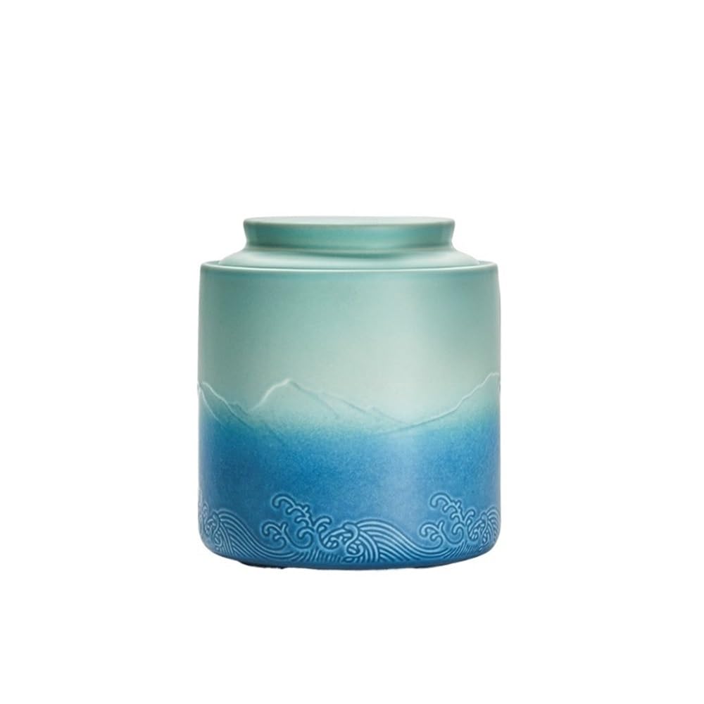 DFHS46JK Kitchen Jars Ceramic Tea Canister Household Sealed Storage Jar For, Coffee, Sugar, Spice, Nuts for Sugar(Green)