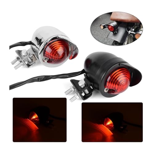 Intermitentes de moto con bombilla integrada y soporte metálico para transformación bobber 3