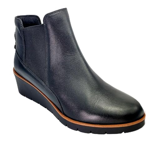 Revere Galway Women's Wedge Booties – Premium Leather with Elastic Gussets and Removable Footbed for All-Season Comfort and Style