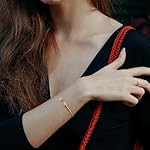 Gold Initial Bracelets for Women Girls, 14K Gold Plated Gold Bangle Bracelets for Women Girls Dainty Gold Initial Bracelets Heart Bracelets for Women Girls Bridesmaids Bracelets Gifts - Image 4