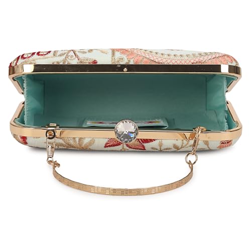 Image of LONGING TO BUY Hand Crafted Designer Box Clutch - Zari Embroidery For Women