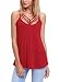 Alvaq Womens Summer Casual Criss Cross Slimming Sleeveless Basic Tank Tshits Tunic Plus Size Large Red