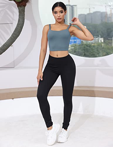 Image of LUYAA Womens Workout Sports Bras Backless Padded Yoga Tank Tops Crop Twist Low Back Cami Bra for Gym