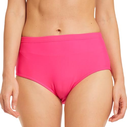 FEOYA Women’s Full Coverage Bikini Bottom High Waisted Swim Bottoms Solid Color Swimsuit Bottom Summer Swimwear