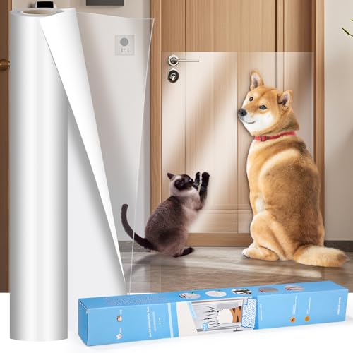 Zaxiva Kratzschutz Sofa Katze, 5m x 30cm Kratzfolie Katzen Selbstklebend, Transparente Anti Kratz Folie für Katzen, Kratzschutz für Hundetüren,...