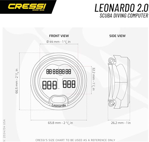 Image of CRESSI Leonardo 2.0 Scuba Dive Watch, Air Nitrox Gauge, White /Black