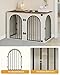 Hzuaneri Hundekäfig Möbel, 108 cm Hundebox für Zuhause, 3 Türen, Bogentür, Moderne Hundebox Indoor für Hunde, Beistelltisch, Hundekäfig Hochbelastbar, 108 x 64 x 76 cm, Weiß Braun DFC86014B